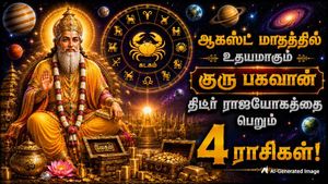 ஆகஸ்ட் மாதத்தில் உதயமாகும் குரு பகவான்: இந்த 4 ராசிக்கு கடன் தொல்லை நீங்கி பண வரவு அதிகரிக்கும்! 