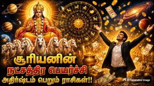 ஜூலை 20-ல் நடக்கும் சூரியனின் நட்சத்திர பெயர்ச்சி: இந்த 4 ராசிக்கு பண மழை கொட்டப்போகுது..