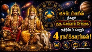 செப்டம்பரில் நிகழும் குரு-செவ்வாய் சேர்க்கை: இந்த 4 ராசிக்காரங்க ராஜவாழ்க்கை வாழப்போறாங்க..