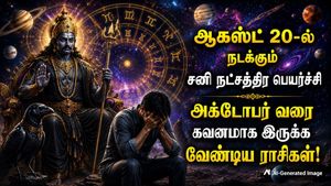 ஆகஸ்ட் 20-ல் நடக்கும் சனி நட்சத்திர பெயர்ச்சி: அக்டோபர் வரை இந்த 3 ராசிக்காரங்க உஷாரா இருக்கணும்!