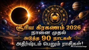 ஆண்டின் கடைசி சூரிய கிரகணம்: நாளை முதல் அடுத்த 90 நாட்கள் இந்த 4 ராசிக்கு அதிர்ஷ்டமா இருக்கும்..