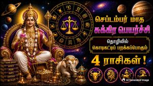 செப்டம்பர் மாத சுக்கிர பெயர்ச்சி: இந்த 4 ராசிக்காரங்க தொழிலில் கொடிகட்டிப் பறக்கப்போறாங்க.. 