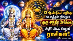 12 ஆண்டுகள் கழித்து கடகத்தில் நிகழும் குரு-சந்திர சேர்க்கை: இந்த 4 ராசிக்கு டபுள் ஜாக்பாட் அடிக்கும்..
