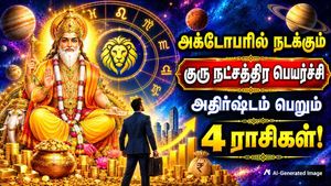 அக்டோபரில் நடக்கும் குரு நட்சத்திர பெயர்ச்சி: இந்த 4 ராசிக்காரர்களுக்கு டபுள் ஜாக்பாட் அடிக்கப்போகுது!