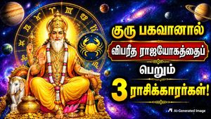 குரு பகவானால் உருவாகியுள்ள விபரீத ராஜயோகம்: அசுர வளர்ச்சியை காணப்போகும் 3 ராசிக்காரங்க இவங்க தான்!