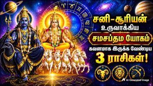 சனி-சூரியன் உருவாக்கிய சமசப்தம யோகம்: இன்று முதல் அடுத்த 30 நாட்கள் இந்த 3 ராசிக்காரங்க கவனமா இருக்கணும்!