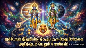 அக்டோபர் இறுதியில் நிகழும் குரு-கேது சேர்க்கை: இந்த 4 ராசிக்காரர்களுக்கு அதிர்ஷ்டத்தை அள்ளித் தரப்போகுது!