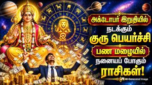 அக்டோபர் இறுதியில் நடக்கும் குரு பெயர்ச்சி: இந்த 4 ராசிக்கு கூரைய பிச்சுகிட்டு பணம் கொட்டப்போகுது!