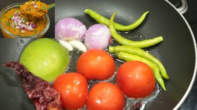 నోరూరించే పచ్చి మామిడికాయ టమాటా పచ్చడి..అన్నం,దోశ,చపాతీ దేనిలోకైనా అమృతమే!