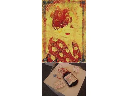 মানুষের রক্ত দিয়ে ছবি