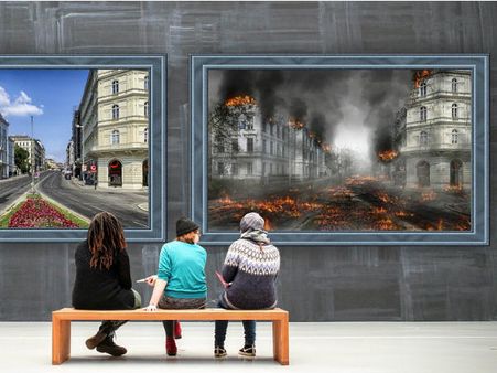 ২. যুদ্ধ বা প্রাকৃতিক বিপর্যয়ের ছবি: