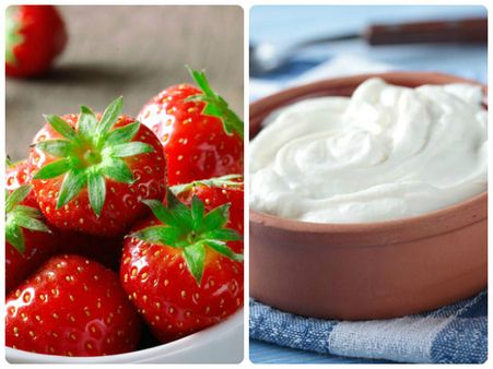 দই ও স্ট্রবেরি ক্লিনজার