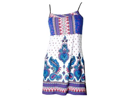White Printed Noodle Strap Kurti