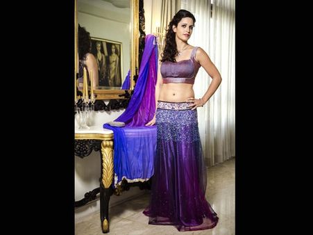 Purple and pink lehenga