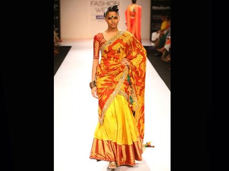 Red And Yellow Saree