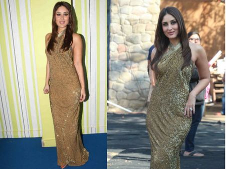 The metallic golden gown