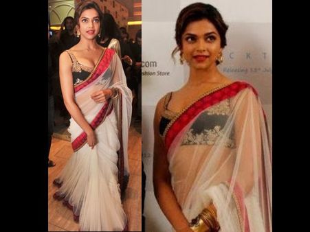Deepika Padukone in frilly saree