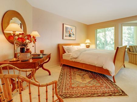 The spacious bedroom