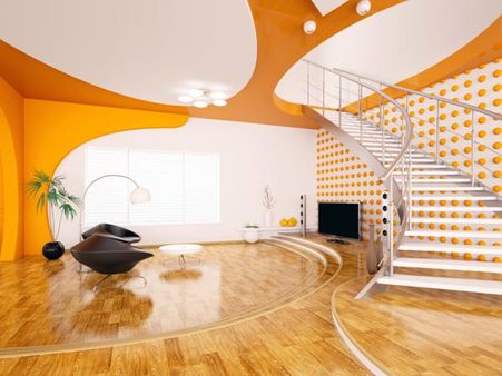 The spacious living room