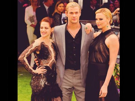 With Charlize and Chris Hemsworth