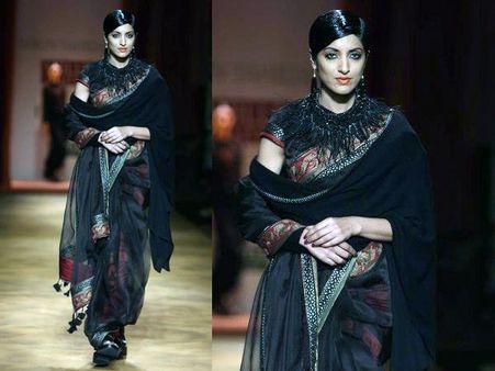 Tarun Tahliani: Black Net Saree