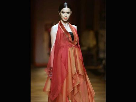 Orange and red cocktail wear