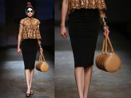 Cylindrical Leather Purse