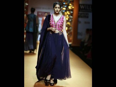 Blue and pink lehenga