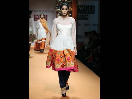 White and orange kurti