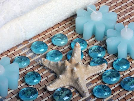 Colourful stones and candles