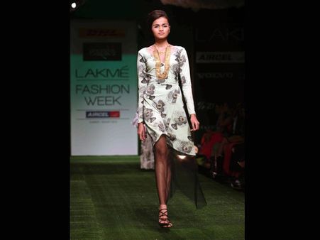 Black and white net maxiskirt