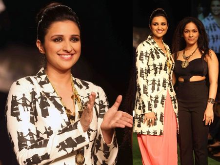 Printed jacket with dhoti skirt