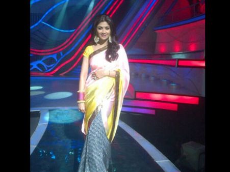 Shilpa Shetty In Lehenga Style Saree Shilpa Shetty In Lehenga Style Saree