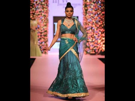 Peacock green lehenga