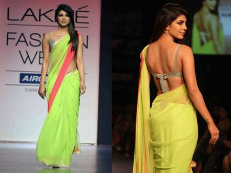 Neon Green Saree