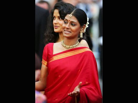 Nandita Das In Red Silk Saree