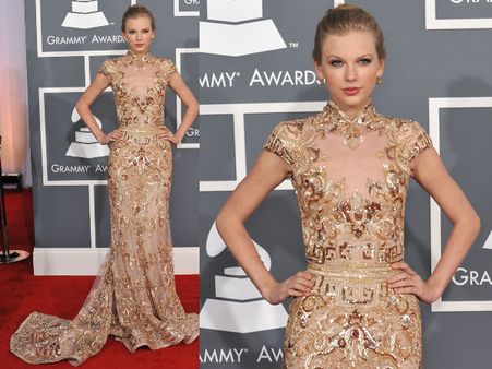 Taylor Swift In Embellished Off-White