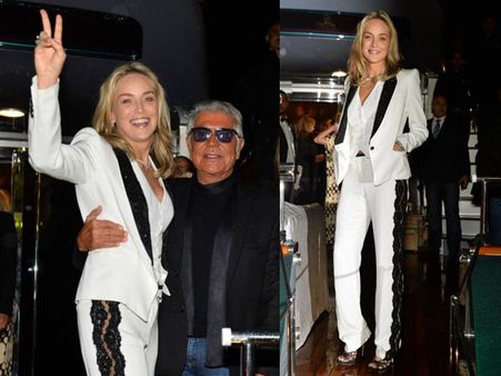 Sharon Stone In White Suit