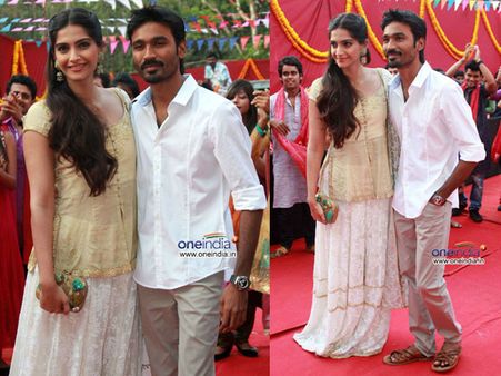 With co-star Dhanush