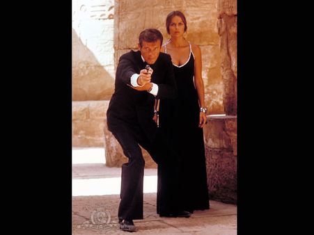 Barbara Bach In Black Evening Gown