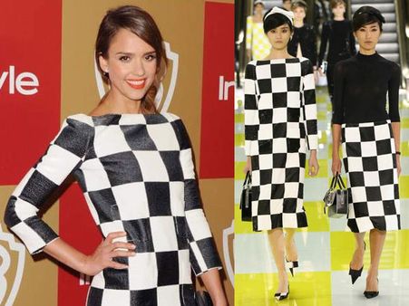 Jessica Alba in Chessboard Monochrome