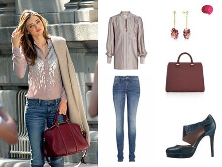 Shaded denims with a metallic top