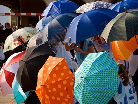 Polka-Dotted Umbrella