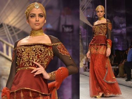 Brown n Orange Sharara