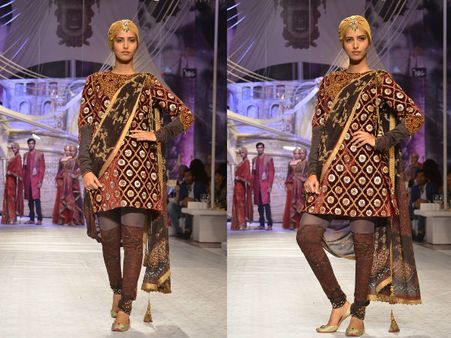 Brown Velvet Salwar Kameez