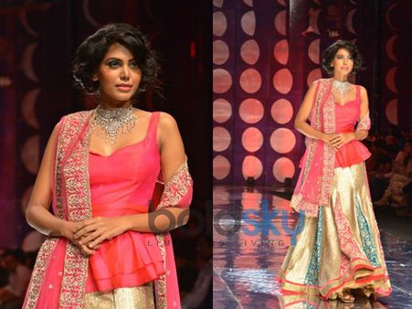 Pink n Matte Gold Lehenga