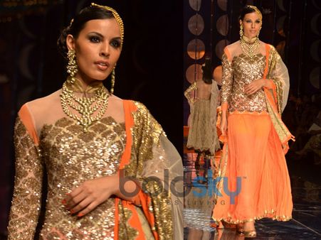 Orange Lace Lehenga