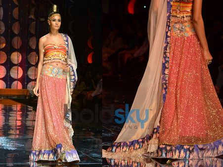 Rainbow Choli n Purple Border