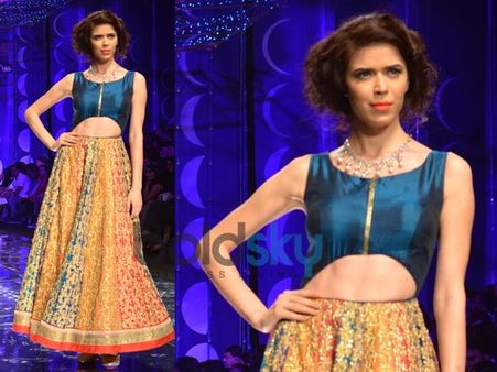 Blue High Low Choli
