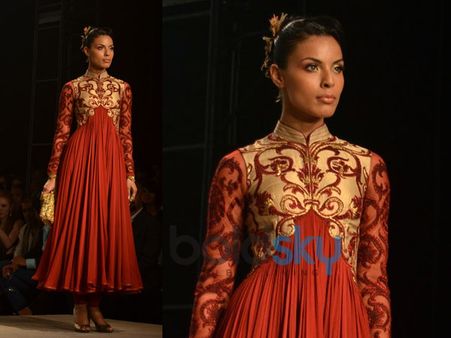 Red and Golden Embellished Suit